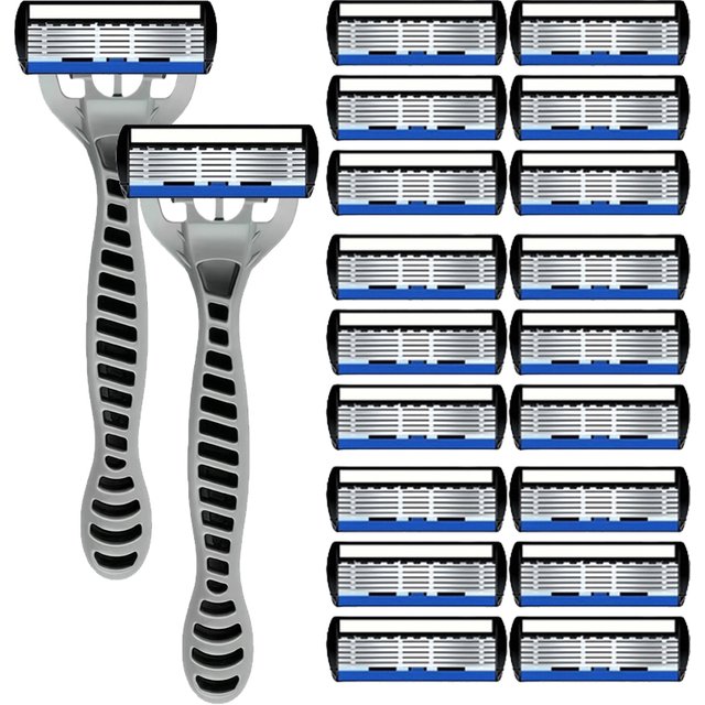 3-layer Manual Razor Men Classic Shaver Replacement Blade Shave Shaving Safety Razor Facial Care Shaving Blades