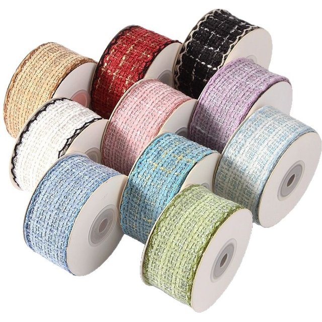Bourgeon bord petit parfum vent sangle cheveux accessoires bricolage arc fleur matériel boîte-cadeau emballage ondulé crochet bord tressé ruban