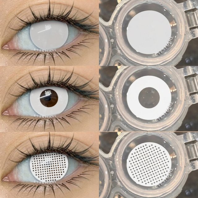 EYESHARE Cosplay White Contact Lenses for Eyes 1Pair Colored Anime Lens Eye Makeup Pupil crazy Halloween Women Men's Accessories