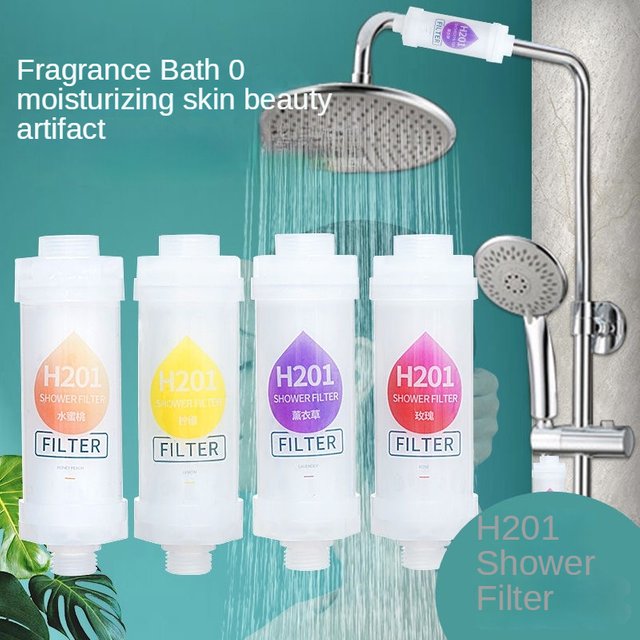Filtre de bain parfumé H201, Rose, citron, lavande, douche, élimine le chlore, adoucisseur d'eau