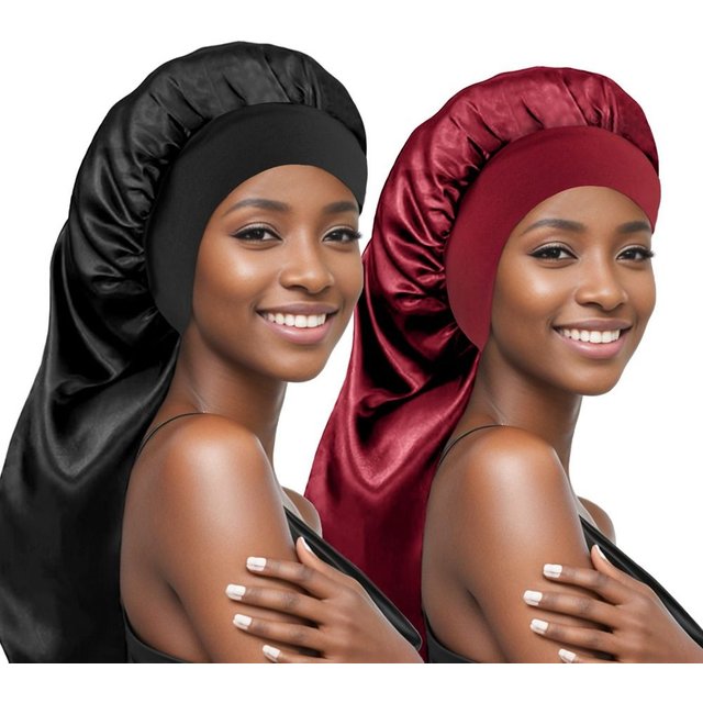 Accessoires en satin, bonnet de sommeil long avec bandeau à nouer, soins capillaires, chapeau de nuit, enveloppe de bord, écharpe pour cheveux tressés bouclés