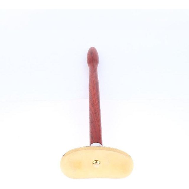 Wood & Brass Gua Sha Tool - Natural Massage For Face/Body, Lymphatic Drainage, Skin Care & Pain Relief