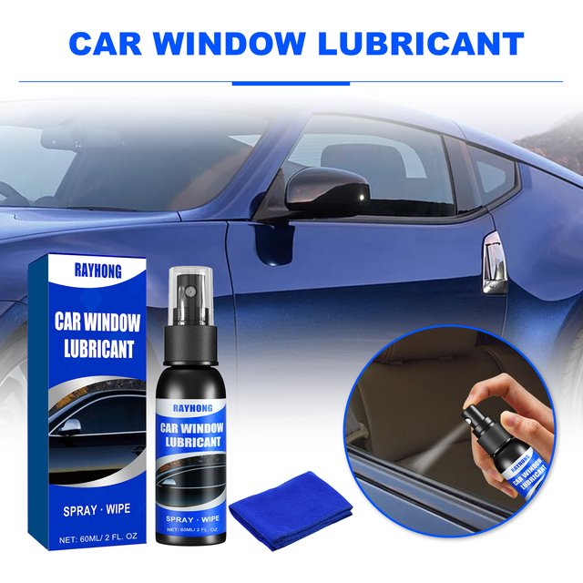 Car Window Lubricant Spray For Door Glass Regulator & Sunroof Track Stops Squeaking Noise Silicone-Based Rubber Seal Conditioner