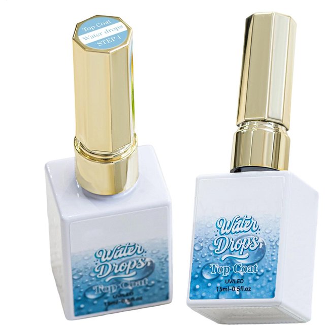 3D Water Droplets Top Coat Gel Nail Polishing Bubble Water Ripples Non Wipe Top Coat Water Drops UV Soak Off Gel Varnish