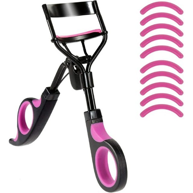 Women Professional Eyelashes Curling Tweezers Eyelash Curler with 10pcs Replacement Pads Clips Lasting Eyes Makeup Beauty Tools