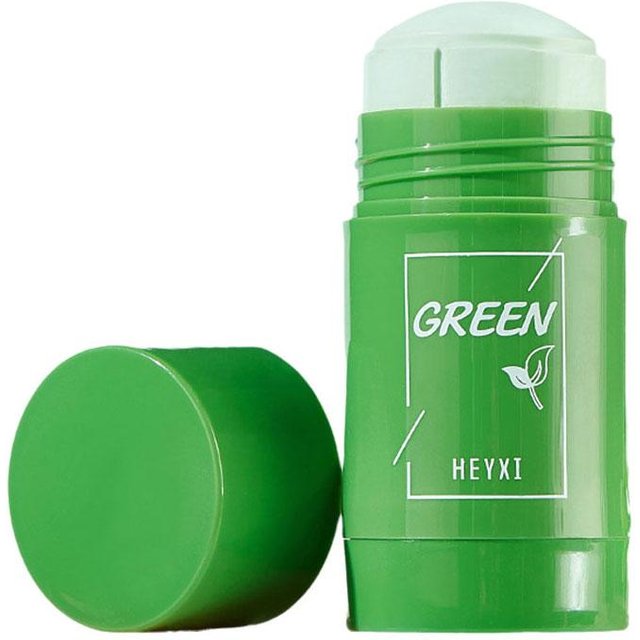 1/3PCS Green Tea Clay Stick For Face, Green Mask Stick Smear Acne Shrink Blackhead Green Tea Extract Facial Mask Pore Cleansing