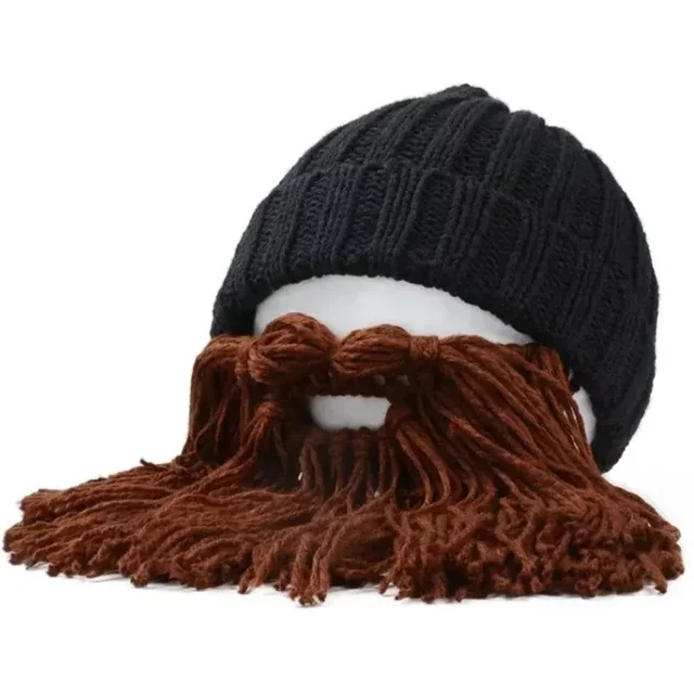 Funny Handmade Winter Wool Mustache Knitted Hats Pirate Face Mask Wig Beard Beanies Bonnet Caps Wholesale