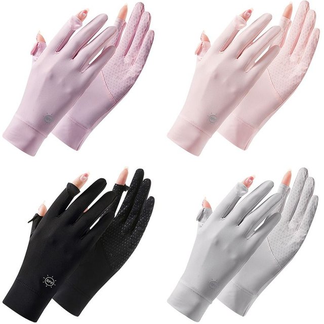 Anti-UV Breathable Gloves Non Slip Riding Driving Gloves Summer Ice Silk Sunscreen Gloves Women Touch Screen Gloves