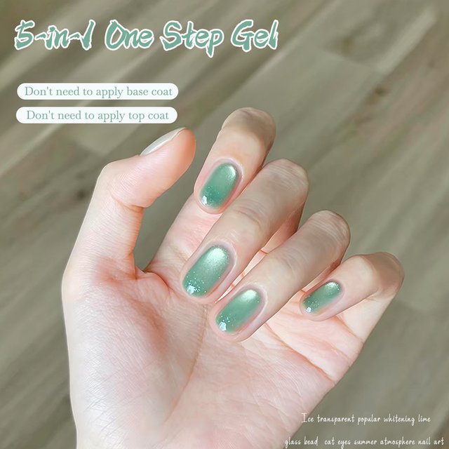 WS 2026 New 5-In-1 One-Step Lime Cat Eye Gel Nail Polish Pink Semi Permanent Glitter Magnetic Gel Soak Off UV LED Varnish Nails