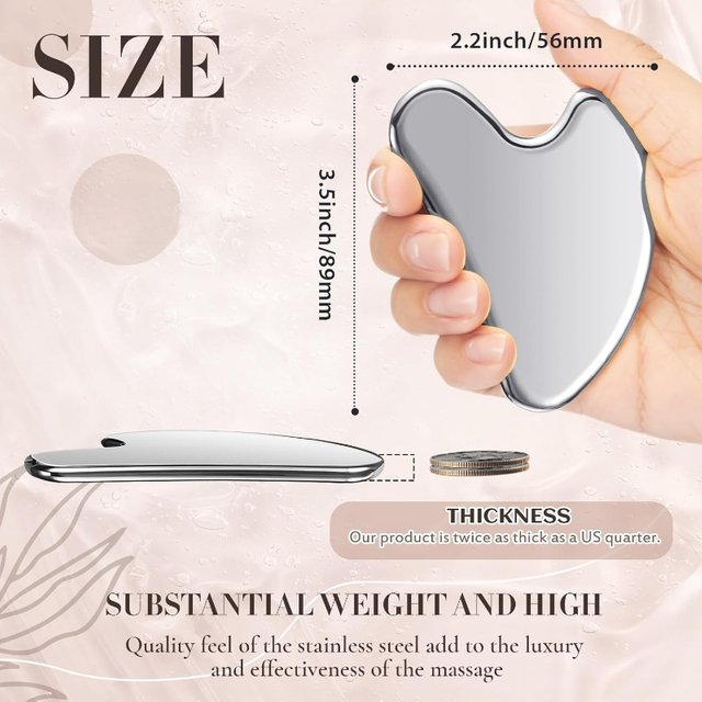 Stainless Steel Gua Sha Facial Tools Tighten Skin Massage Guasha Beauty Tool, Metal Guasha Tool for Face Face Massager Tool