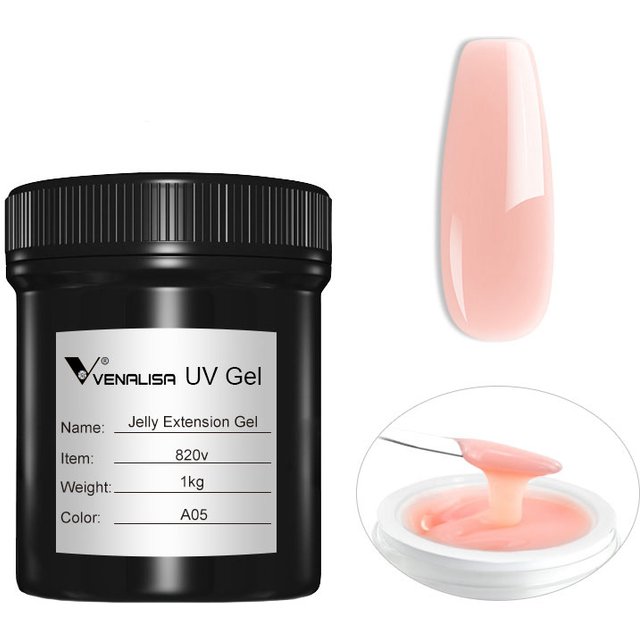 1L VENALISA Jelly Gel Nail Polish Jelly Pink Nude Color Nail Extension Gel Builder Gum Gel Soak Off UV LED Refillment Package1kg