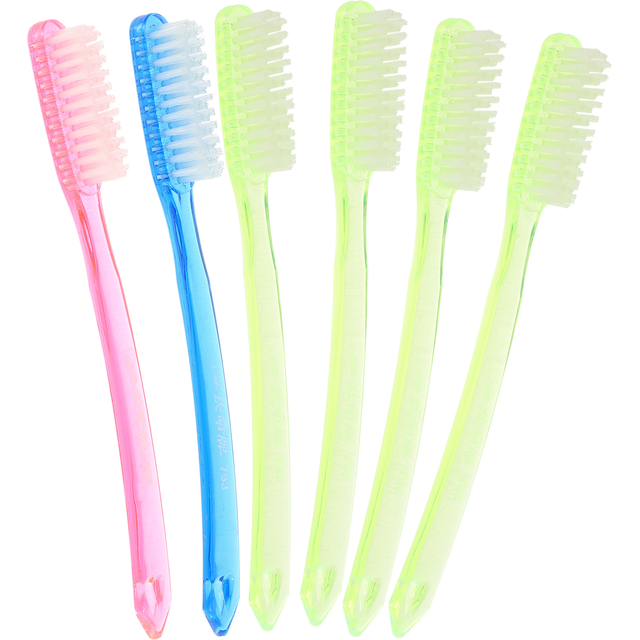 6 Pcs Super Hard Bristles Adult Manual Toothbrush Cleaning Brush Daily Hygiene Sanitary Teeth Stain Removal White