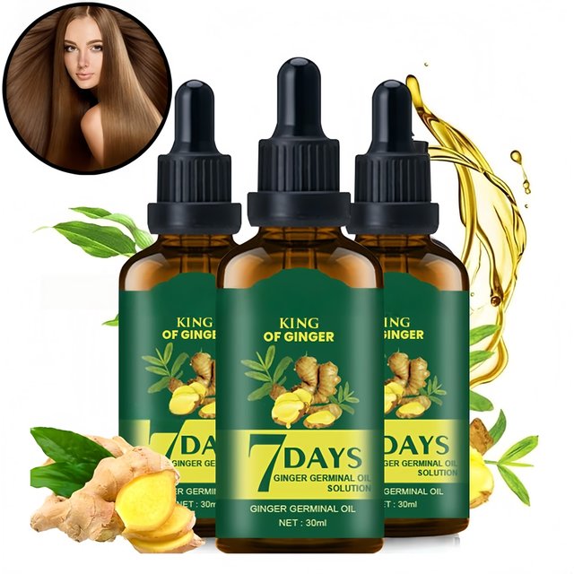 Huile de croissance des cheveux, sérum à la biotine et au gingembre, traitement naturel de la perte de cheveux pour hommes et femmes, cheveux plus épais, réparation du cuir chevelu, huile essentielle,