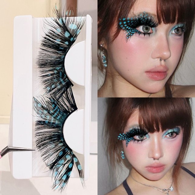 Doudoutian Butterfly Cluster Eyelashes Soft Feather Curly Lightweight Natural Daily Creative Makeup