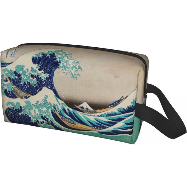 Custom Great Wave Off Kanagawa Vintage Japanese Travel Cosmetic Bag Women Makeup Toiletry Organizer Lady Beauty Storage Dopp Kit