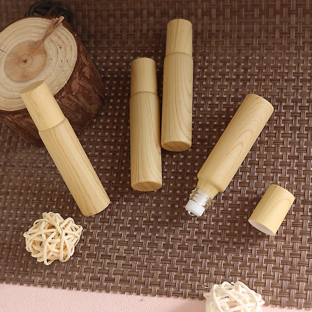 7/28 pièces, flacon de parfum artisanal en bois de 10 ml, flacon d'huile essentielle portable et réutilisable, adapté à l'aromathérapie, aux huiles essentielles