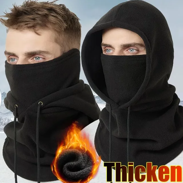 Winter Thermal Fleece Balaclava Scarf Ski Face Mask Neck Warmer Snood Hood Hat Windproof Cold Weather Riding Sports Outdoor