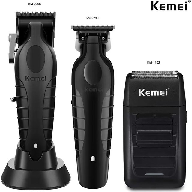 Kemei KM-2296 KM-2299 KM-1102 Professional Hair Clipper Kit Electric Shaver Male Hair Cutting Machine Men’s Cordless Trimmer