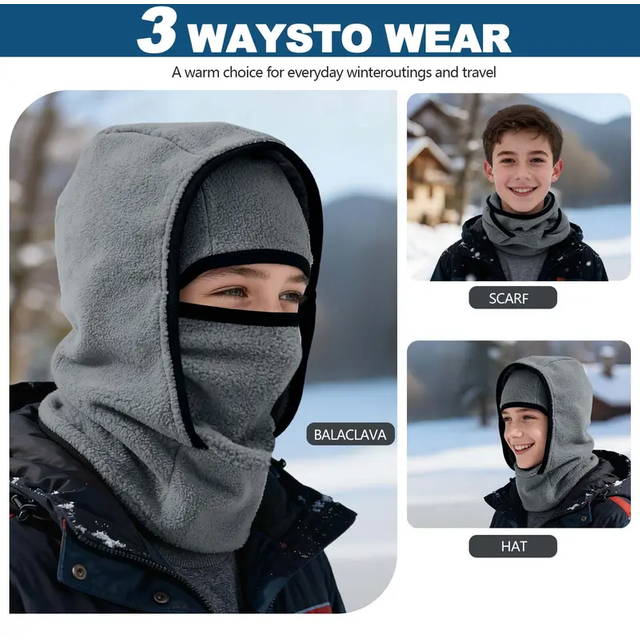 Outdoor Warm One-piece Hat Scarf Double Layer Hat Design Balaclava Hat Helmets Sports Cycling Facial Mask Unisex Autumn Winter