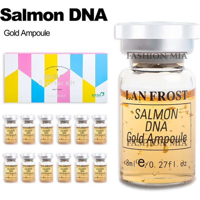 Korea 8ml Salmon DNA Gold Ampoule Skin Booster Serum BB Cream Beginner Starter Kit Face Skin Care Essence Foundation