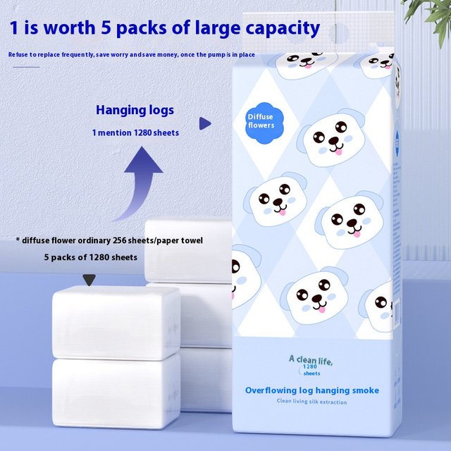 1280 Hanging Home Loading Napkins Four Layers of Thickened Soft Facial Tissues Original Wood Pulp Wet and Dry Paper Towels