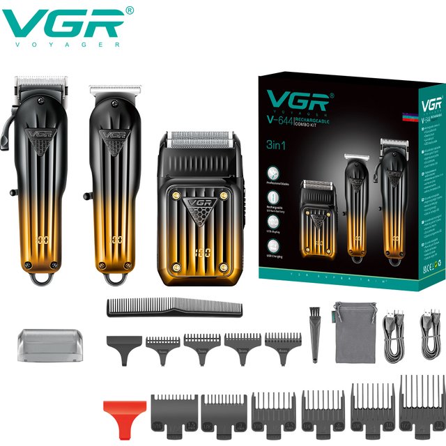 VGR 644 gradient hair cutting combination electric shaver rechargeable professional men's hair clipper carving electric pusher