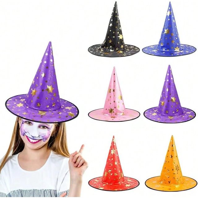 Chapeaux de sorcière d'halloween, mascarade de magicien pour enfants, accessoire de jeu de rôle,