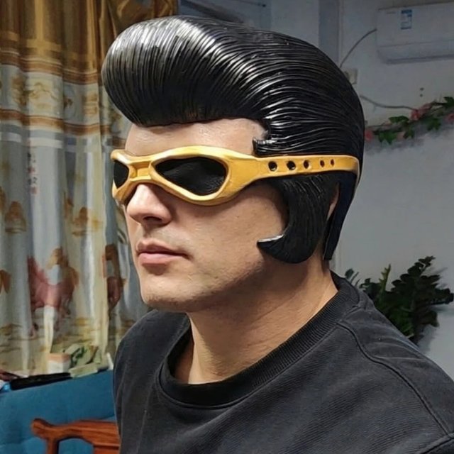 Vintage Rockabilly Elvis Half Face Mask Latex Retro Costume Accessory for Halloween Parties And Cosplay