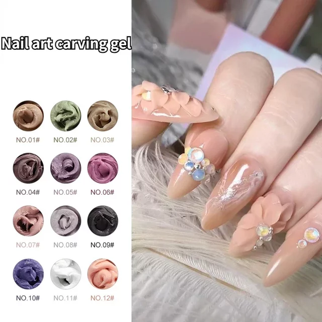 Nail Carving Glue Three-dimensional Shaping Relief Glue Phototherapy Nail Polish Glue Uv Modeling Clay Nail Art Tools