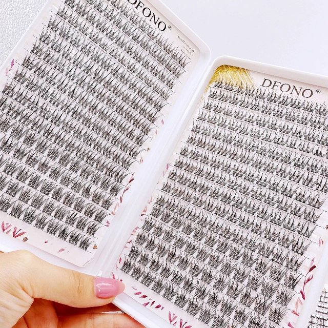 384 Soft & Light Fishtail Single Cluster Eyelashes - Reusable, D Curl, 10-12mm - Perfect for Daily Makeup, Everyday Eyelash Exte