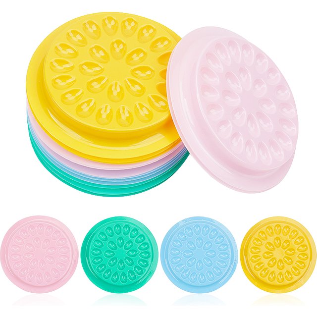 100 Pcs Eyelash Plastic Glue Holder Glue Gasket Adhesive Pallet Eyelash Extension Flower Shape Pad Grafting Lash Makeup Tools