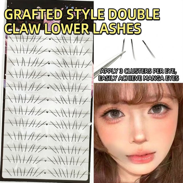Cat Paw Lower Lashes Beginners Lower Lashes Natural Extension Fiber Eyelashes C Curl Black False Eyelashes for Daily Makeup