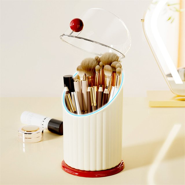 Multifunctional Cosmetic Storage Box with Clear Lid, Large Capacity Dustproof Organizer for Makeup Brushes & Beauty Tools