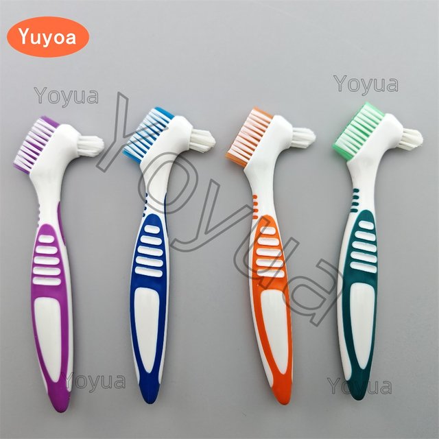 30pcs Denture Toothbrush Cleaning Brush Double Sided Denture Brush Invisible Braces Orthodontic Retainer Descaling Brush