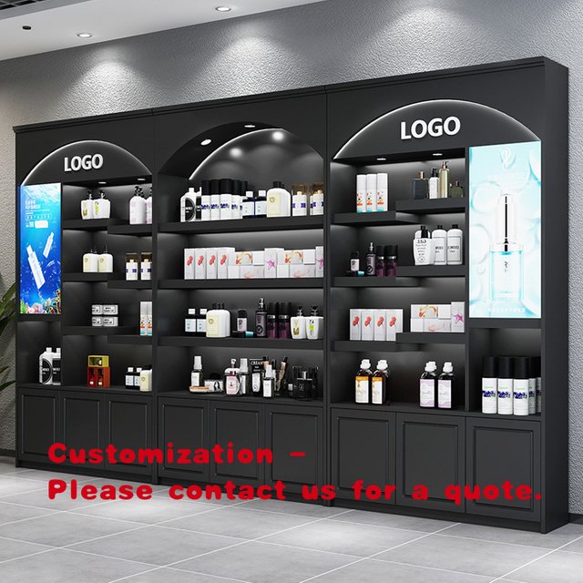 custom.Beauty Nail Shop Display Cabinet Arch Paint Hairdressing Hair Care Bag Cabinet Light Luxury Storage Shelf Accessories Art