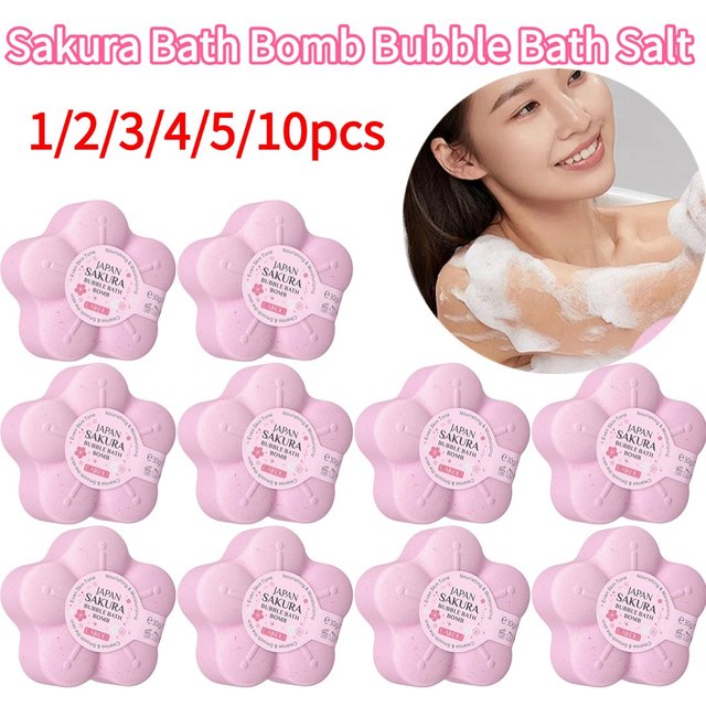 Sakura Bath Bomb Bubble Explosion Bath Salt for Body Cleansing Moisturizing Fragrances Aromatherapy SPA Salt Ball Exfoliating