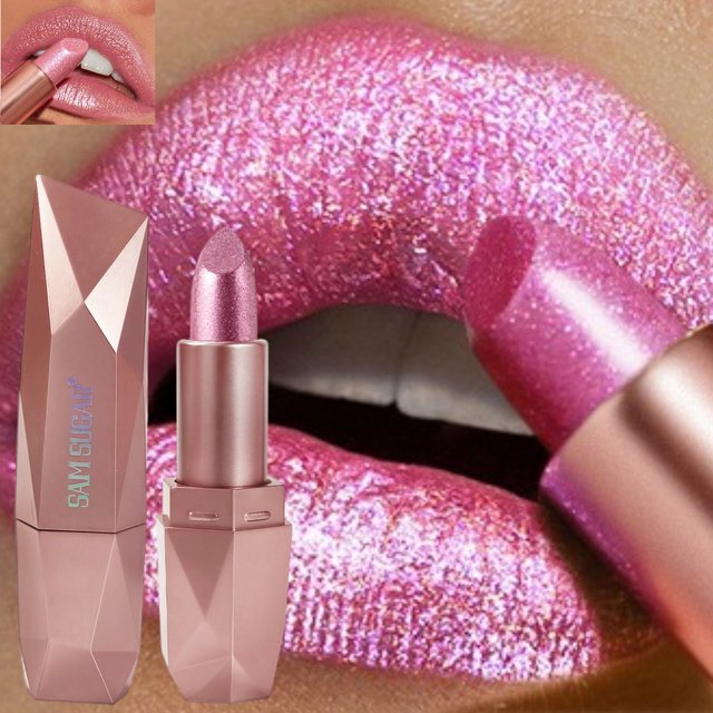 6-color dazzling gold moisturizing long-lasting lipstick Diamond pearl fine sparkle color lipstick