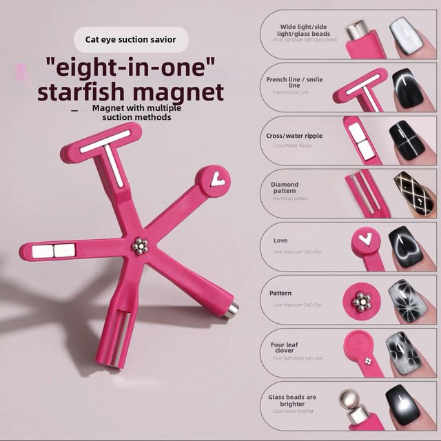 New 8in1 Nail Magnet Multi Functional For Attracting Glass Beads Cat Eye Nail Polish And Gel Polish