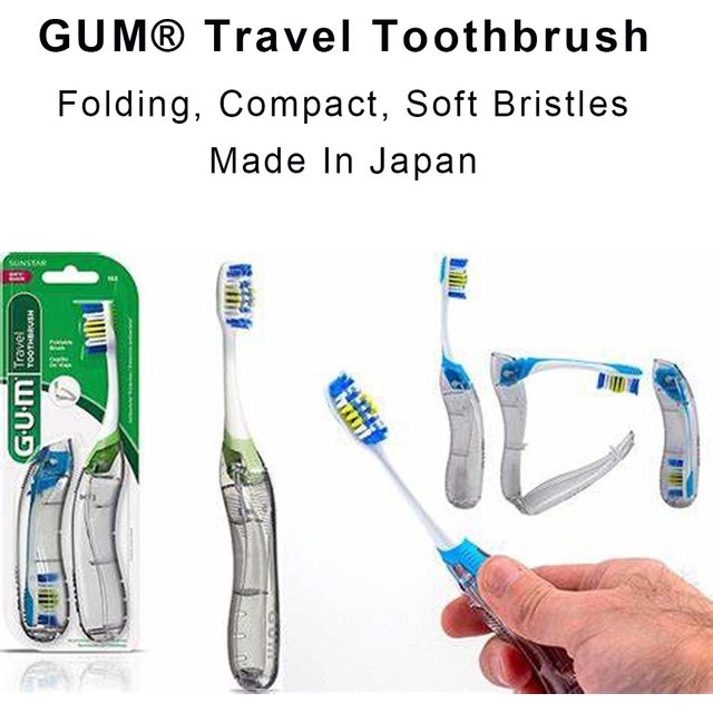 Gum Travel Toothbrush Folable Brush Oral Tooth Cleaning Tools Foilding With Case Folding Handle Soft Bristles Sunstar Japan Made
