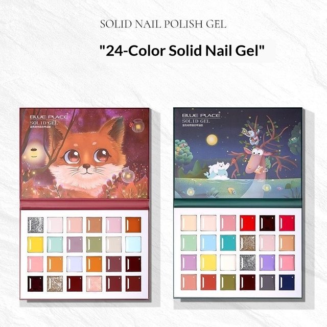 24 Colors Gel Nail Polish Palette Mordda Eye Shadow Gradient Patting Gel UV LED Soak Off Gel Varnish with Nail Phototherapy Pen