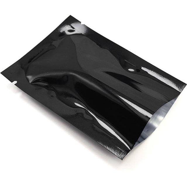 Black Glossy Heat Sealable Mylar Packaging Pouch Food Powder Cosmetics Wrapping Open Top Sachets Shampoo Oil Sample Packing Bags