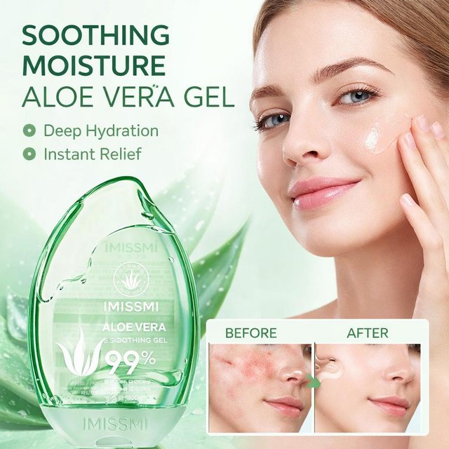 99% Aloe Vera Soothing Moisturizing Gel For Sunburn Relief, Nourishing Hydrating Facial Cream Skin Care Face Body Cream