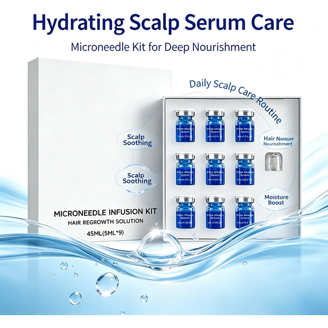 Kit de soin capillaire à micro-aiguilles, sérum nourrissant en profondeur, hydratant, apaisant, traitement du cuir chevelu, renforce les follicules pileux, soin des cheveux