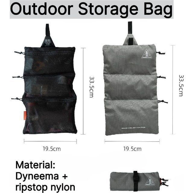 Ultra Light UHMWPE Ripstop Nylon Roll Up Toiletry Bag 3Mesh Pockets Waterproof Travel Cosmetic Storage Pouch for Camping Hiking
