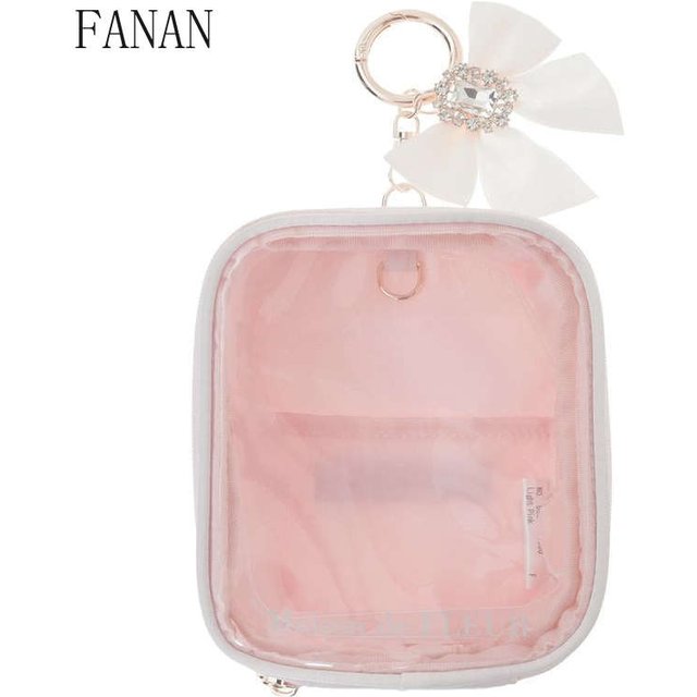 Kawaii Cosmetic Bag Japanese Style New Cute Clutches Bow Multi-Functional Transparent Small Women's Bags Cute Fashion
