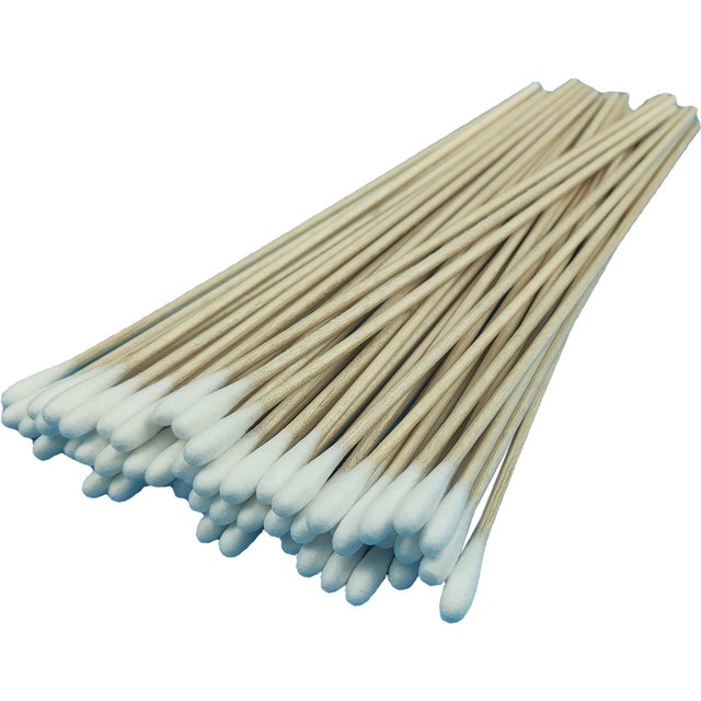 200 pcs Long Wood Cotton Swab Eyelash Extension Tools Medical Ear Care Cleaning Wood Sticks Cosmetic Cotton Swab Cotton Buds Tip