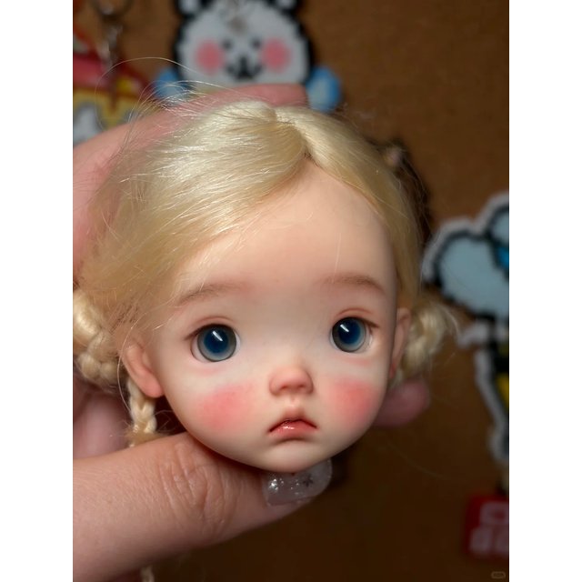 New BJD doll 1/6 makeup xiaocao head for sale single head landoudou cute girl boy high quality resin toy Just a head
