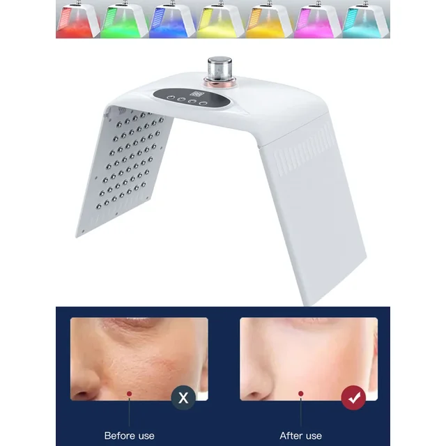 NEW Foldable LED Mask 7 Colors PDT Cold Nano Water Supplement Spray Spectrometer Beauty Tools Facial Mask Machine Salon Home Use