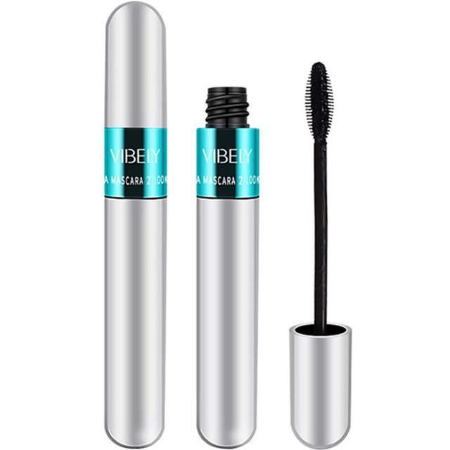 4D Waterproof Mascara Lengthening Thickening Eyelash Makeup Smudge-Proof Long Lasting for Voluminous Lashes, Clump-Free