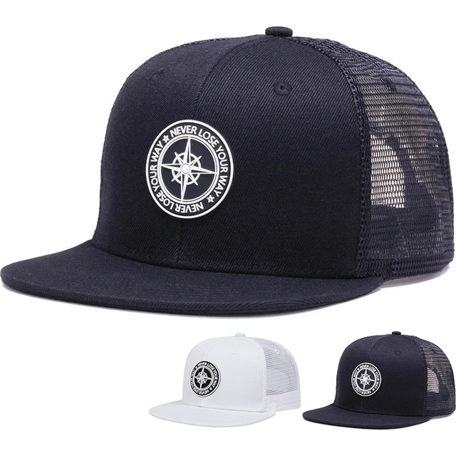 Unisex Compass Offset Printing Hip-hop Net Hats Outdoor Adjustable Casual Baseball Caps Sunscreen Hat